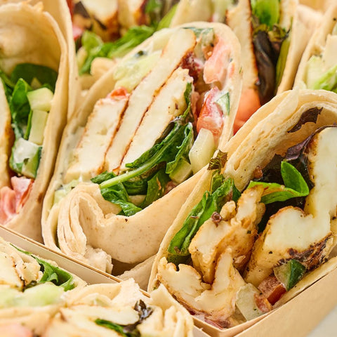 Halloumi Greek Salad Wrap Platter