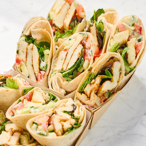 Halloumi Greek Salad Wrap Platter