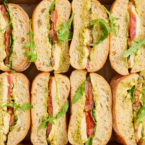 Pine Nut Pesto and Mozzarella Sandwich Platter