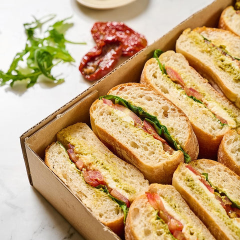 Pine Nut Pesto and Mozzarella Sandwich Platter