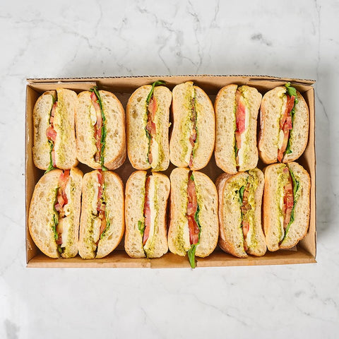 Pine Nut Pesto and Mozzarella Sandwich Platter