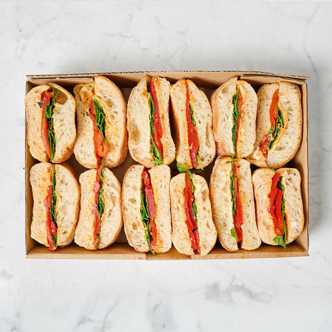 Roasted Rep Pepper & Paprika Hummus Sandwich Platter