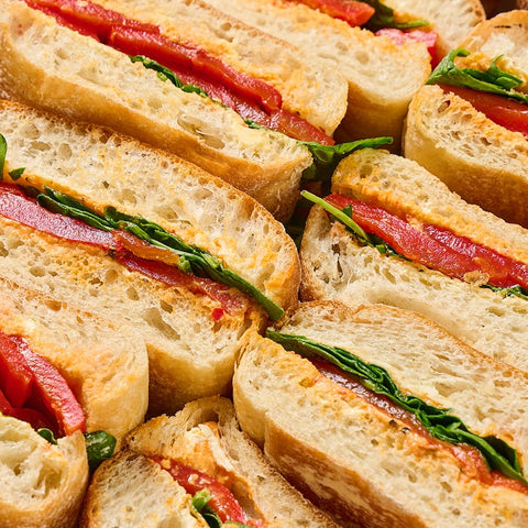 Roasted Rep Pepper & Paprika Hummus Sandwich Platter