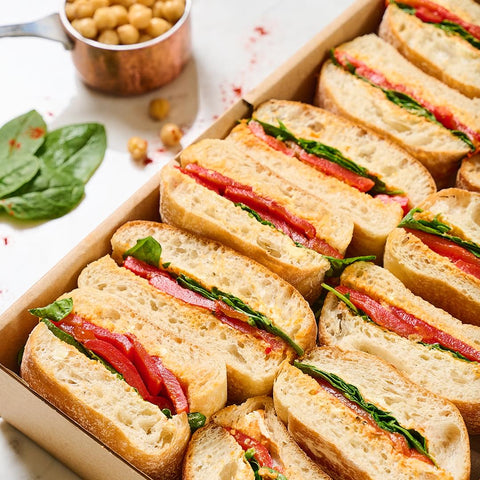 Roasted Rep Pepper & Paprika Hummus Sandwich Platter